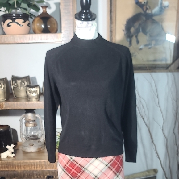 Scott Sweaters - Karen Scott Zip Neck Black Knitwear